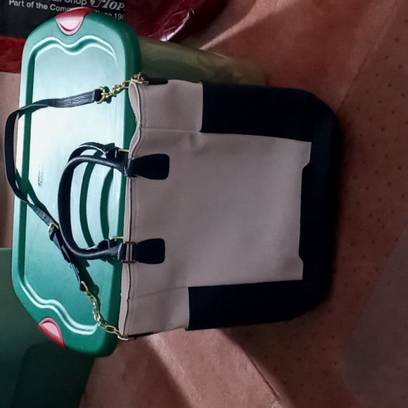 Merona Handbags - Big purse, blue and cream